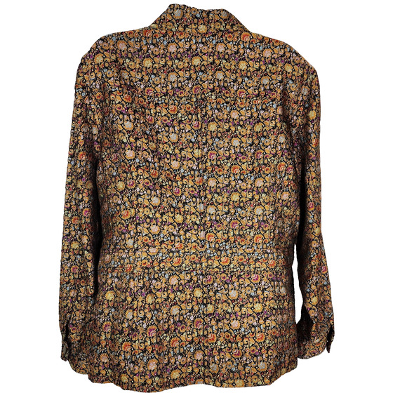 Coldwater Creek Floral Brocade Jacket Womens Large Floral Colorful Gold Button - Picture 2 of 10